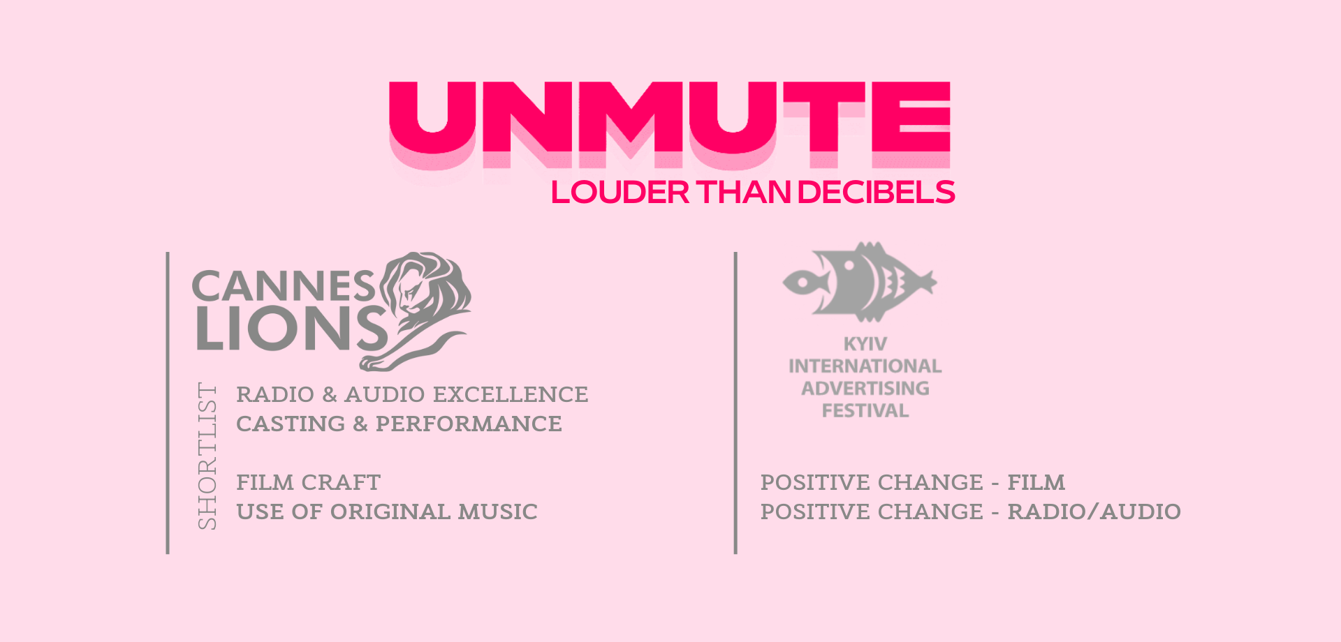 4 international awards for "unmute" campaign